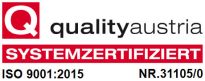 ISO 9001 systemzertifiziert - Quality Austria